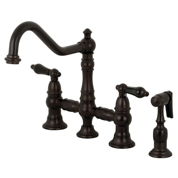 KS3275PKLBS Duchess Bridge Kitchen Faucet W/ Brass Sprayer, Bronze
